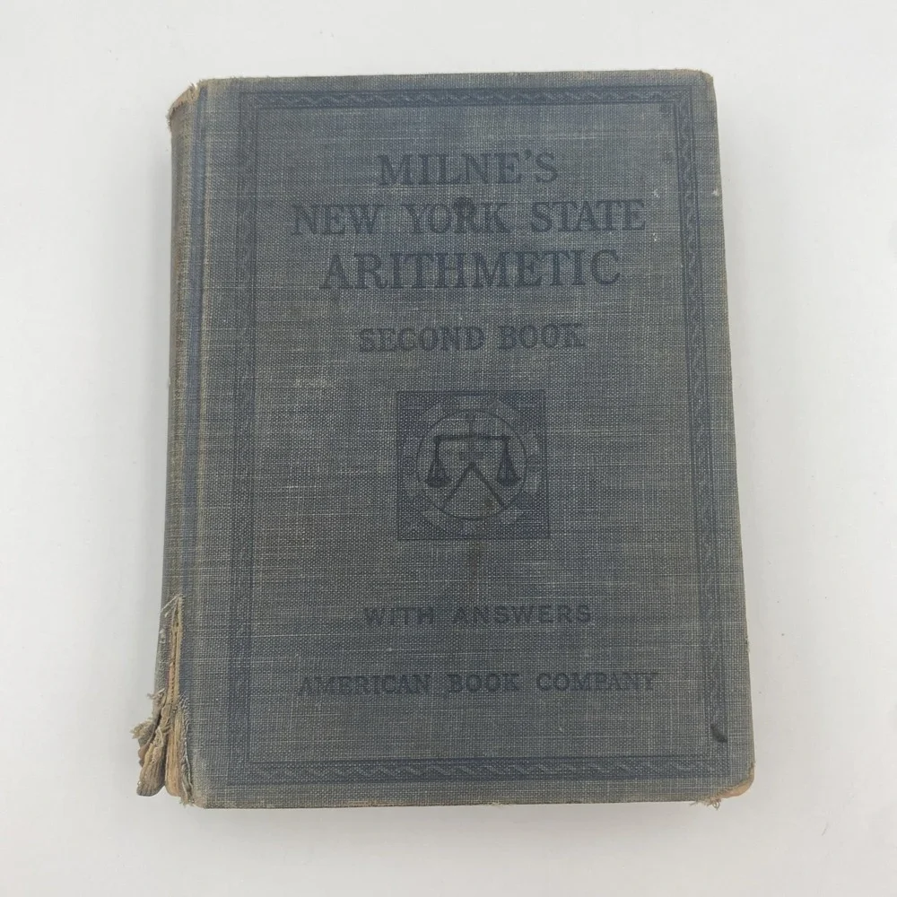 Antique Milne's New York State Arithmetic‎ Second Book 1914 Antique Math Book HC